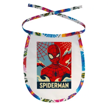 Spiderman kid, Σαλιάρα μωρού αλέκιαστη με κορδόνι Χρωματιστή