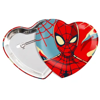 Spiderman kid, Κονκάρδα παραμάνα καρδιά (57x52mm)