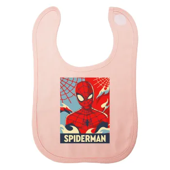 Spiderman kid, Σαλιάρα με Σκρατς ΡΟΖ 100% Organic Cotton (0-18 months)