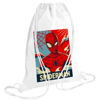 Spiderman kid, Backpack pouch GYMBAG white (28x40cm)