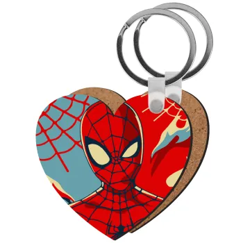 Spiderman kid, Μπρελόκ Ξύλινο καρδιά MDF