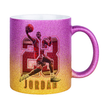 Jordan 23, Κούπα Χρυσή/Ροζ Glitter, κεραμική, 330ml