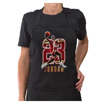 Jordan 23, Ποδιά μακριά Σεφ ολόσωμη με τσέπες Μαύρη (ΕΝΗΛΙΚΩΝ)