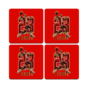 Jordan 23, ΣΕΤ x4 Σουβέρ ξύλινα τετράγωνα plywood (9cm)