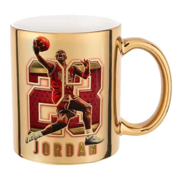 Jordan 23, Κούπα κεραμική, χρυσή καθρέπτης, 330ml