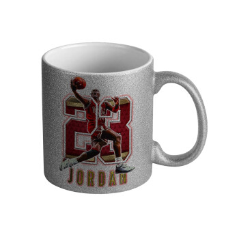 Jordan 23, Κούπα Ασημένια Glitter που γυαλίζει, κεραμική, 330ml