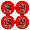 SET of 4 round wooden coasters (9cm)