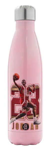 Jordan 23 — Metal mug thermos Pink Iridiscent (Stainless steel), double wall, 500ml