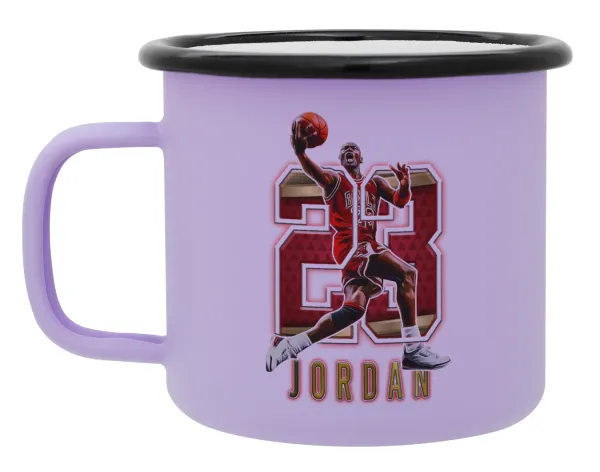 Jordan 23 — Metal enamel mug, matte light pastel purple, 360ml