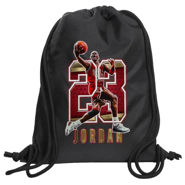 Jordan 23 — Τσάντα πλάτης πουγκί GYMBAG Μαύρη, με τσέπη (40x48cm) & χονδρά κορδόνια