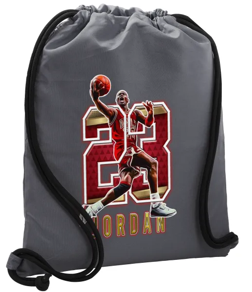 Jordan 23 — Τσάντα πλάτης πουγκί GYMBAG ΓΚΡΙ, με τσέπη (40x48cm) & χονδρά κορδόνια