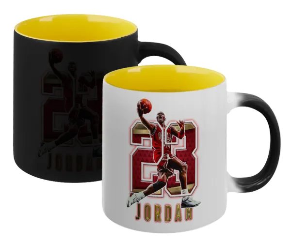 Jordan 23 — Κούπα Μαγική εσωτερικό κίτρινη, κεραμική 330ml που αλλάζει χρώμα με το ζεστό ρόφημα