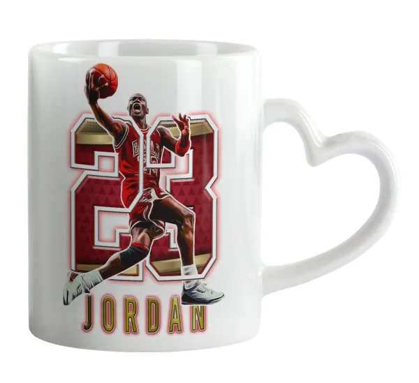 Jordan 23 — Κούπα καρδιά χερούλι λευκή, κεραμική, 330ml