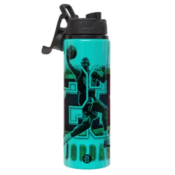 Jordan 23, Metallic water bottle with safety lid, 850ml aluminum