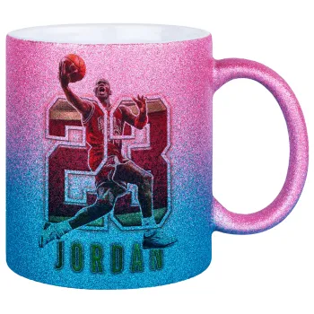 Jordan 23, Κούπα Χρυσή/Μπλε Glitter, κεραμική, 330ml