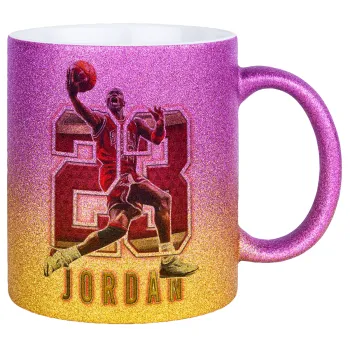 Jordan 23, Κούπα Χρυσή/Ροζ Glitter, κεραμική, 330ml