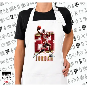 Jordan 23, Ποδιά μακριά Σεφ ολόσωμη με τσέπες white (ΕΝΗΛΙΚΩΝ)