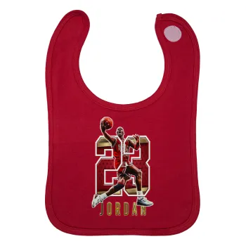 Jordan 23, Σαλιάρα με Σκρατς Κόκκινη 100% Organic Cotton (0-18 months)