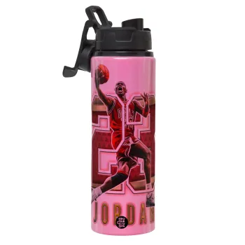 Jordan 23, Metallic water bottle with safety lid, 850ml aluminum