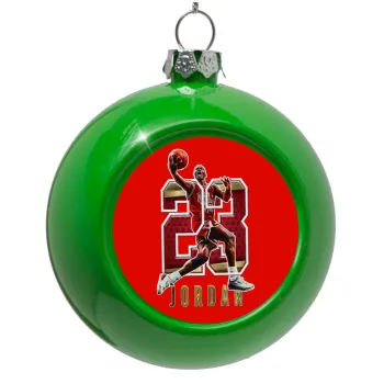 Jordan 23, Green Christmas tree ornament bauble 8cm