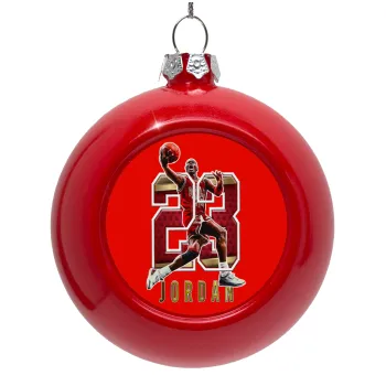 Jordan 23, Στολίδι Χριστουγεννιάτικη μπάλα δένδρου Κόκκινη 8cm
