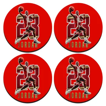 Jordan 23, SET of 4 round wooden coasters (9cm)