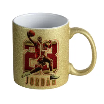 Jordan 23, Κούπα Χρυσή Glitter που γυαλίζει, κεραμική, 330ml
