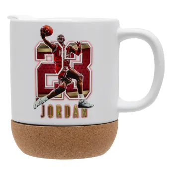 Jordan 23, Κούπα, κεραμική με βάση φελού και καπάκι (ΜΑΤ), 330ml