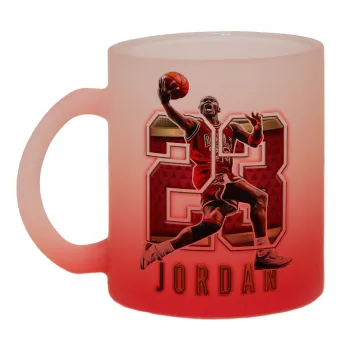 Jordan 23, Κούπα γυάλινη δίχρωμη με βάση το κόκκινο ματ, 330ml