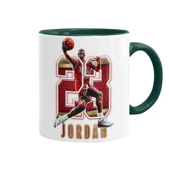 Jordan 23, Κούπα χρωματιστή πράσινη, κεραμική, 330ml
