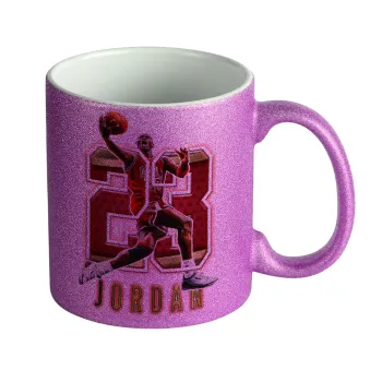 Jordan 23, Κούπα Μωβ Glitter που γυαλίζει, κεραμική, 330ml