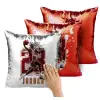 Μαξιλάρι καναπέ Μαγικό Κόκκινο με πούλιες 40x40cm περιέχεται το γέμισμα
