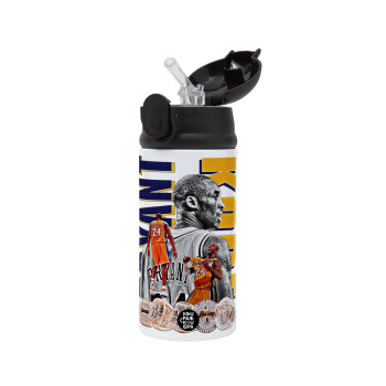 Kobe Bryant, Παιδικό παγούρι θερμό, ανοξείδωτο, με καλαμάκι ασφαλείας, Μαύρο (360ml) BPA-FREE