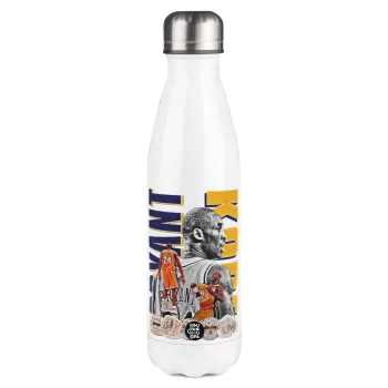 Kobe Bryant, Μεταλλικό παγούρι θερμός Λευκό (Stainless steel), διπλού τοιχώματος, 500ml