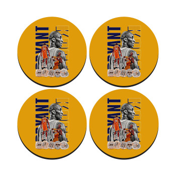 Kobe Bryant, ΣΕΤ 4 Σουβέρ ξύλινα στρογγυλά (9cm)