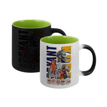 Kobe Bryant, Κούπα Μαγική εσωτερικό πράσινο, κεραμική 330ml που αλλάζει χρώμα με το ζεστό ρόφημα