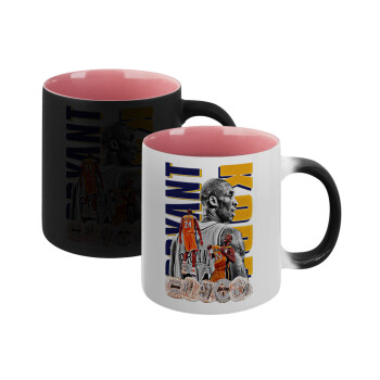 Kobe Bryant, Κούπα Μαγική εσωτερικό ΡΟΖ, κεραμική 330ml που αλλάζει χρώμα με το ζεστό ρόφημα