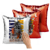 Μαξιλάρι καναπέ Μαγικό Κόκκινο με πούλιες 40x40cm περιέχεται το γέμισμα