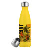 Yellow Stainless Steel Metallic Thermos, double-walled, 500ml