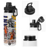 Metal water bottle with safety cap, aluminum 850ml