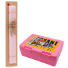 Easter Set, children's snack container PINK & scented flat Easter candle (30cm) (PINK)