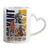 Mug heart handle, ceramic, 330ml