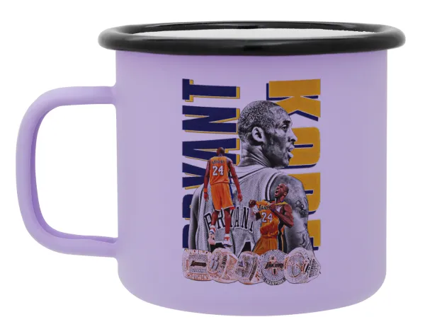 Kobe Bryant — Metal enamel mug, matte light pastel purple, 360ml