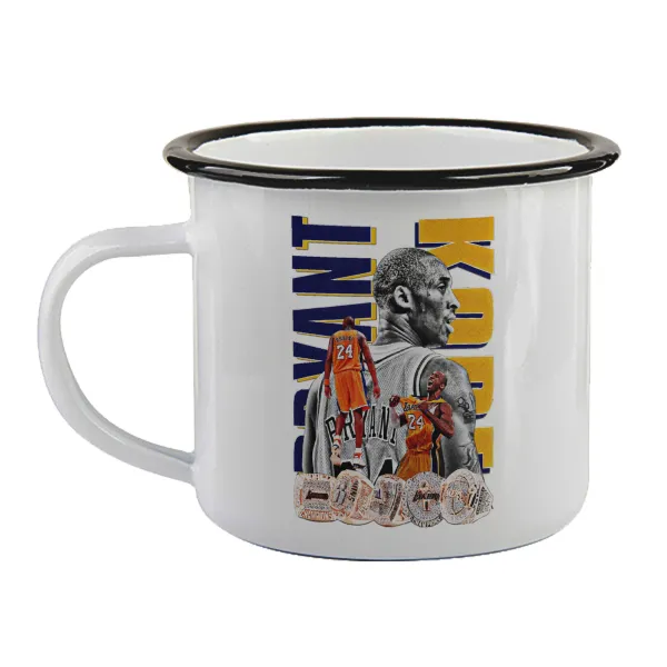 Kobe Bryant — Enamel mug with black rim, 360ml