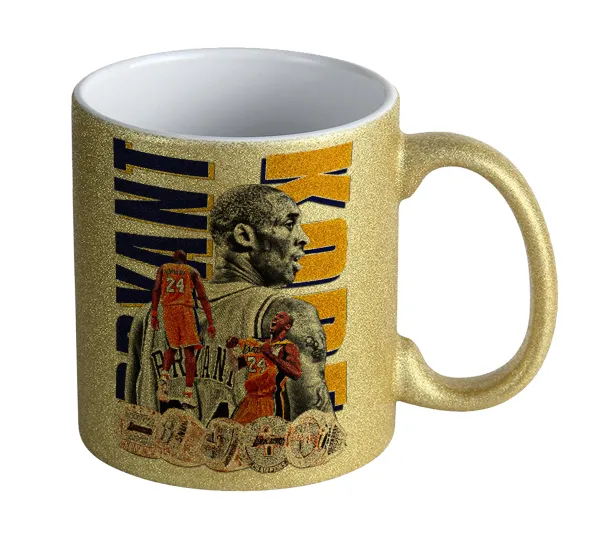 Kobe Bryant — Gold glitter mug that sparkles, ceramic, 330ml
