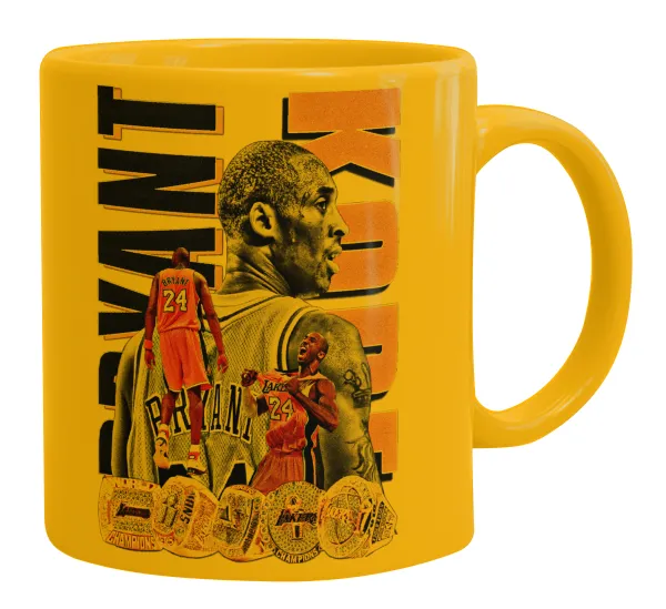 Kobe Bryant — Ceramic coffee mug yellow, 330ml