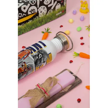 Kobe Bryant, Πασχαλινή Λαμπάδα με παγούρι μεταλλικό (620ml, stainless steel) & κερί αρωματικό πλακέ (30cm) (ΡΟΖ)