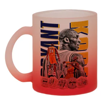 Kobe Bryant, Κούπα γυάλινη δίχρωμη με βάση το κόκκινο ματ, 330ml