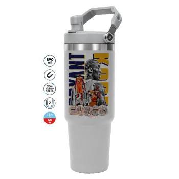 Kobe Bryant, GREY color, 890ml (30oz) stainless Steel Tumbler with Handle