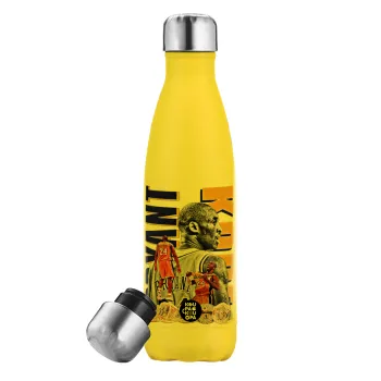 Kobe Bryant, Μεταλλικό παγούρι θερμός Κίτρινος (Stainless steel), διπλού τοιχώματος, 500ml
